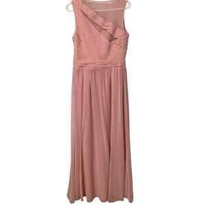 Lauren Ralph Lauren‎ Evening Gown Pink Chiffon Ruched Formal Dress Women's 6
